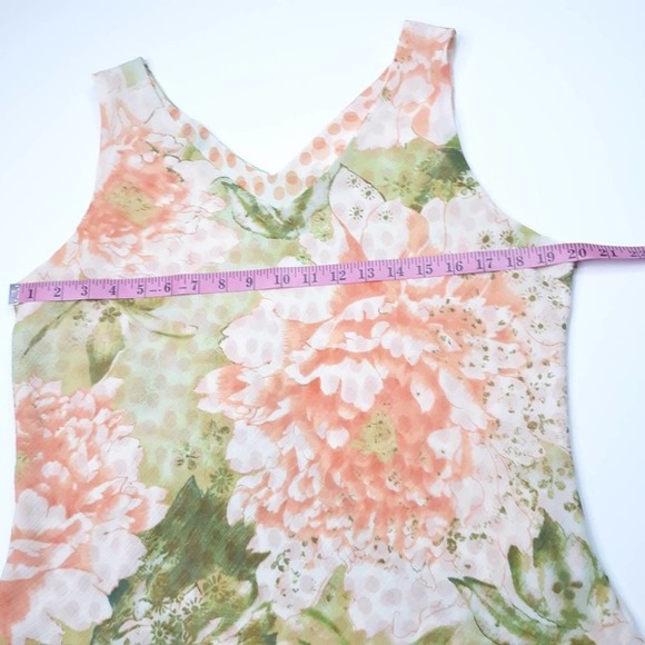 Pierre Cardin XL Tank Top Orange Floral Polka Dot - Picture 6 of 8